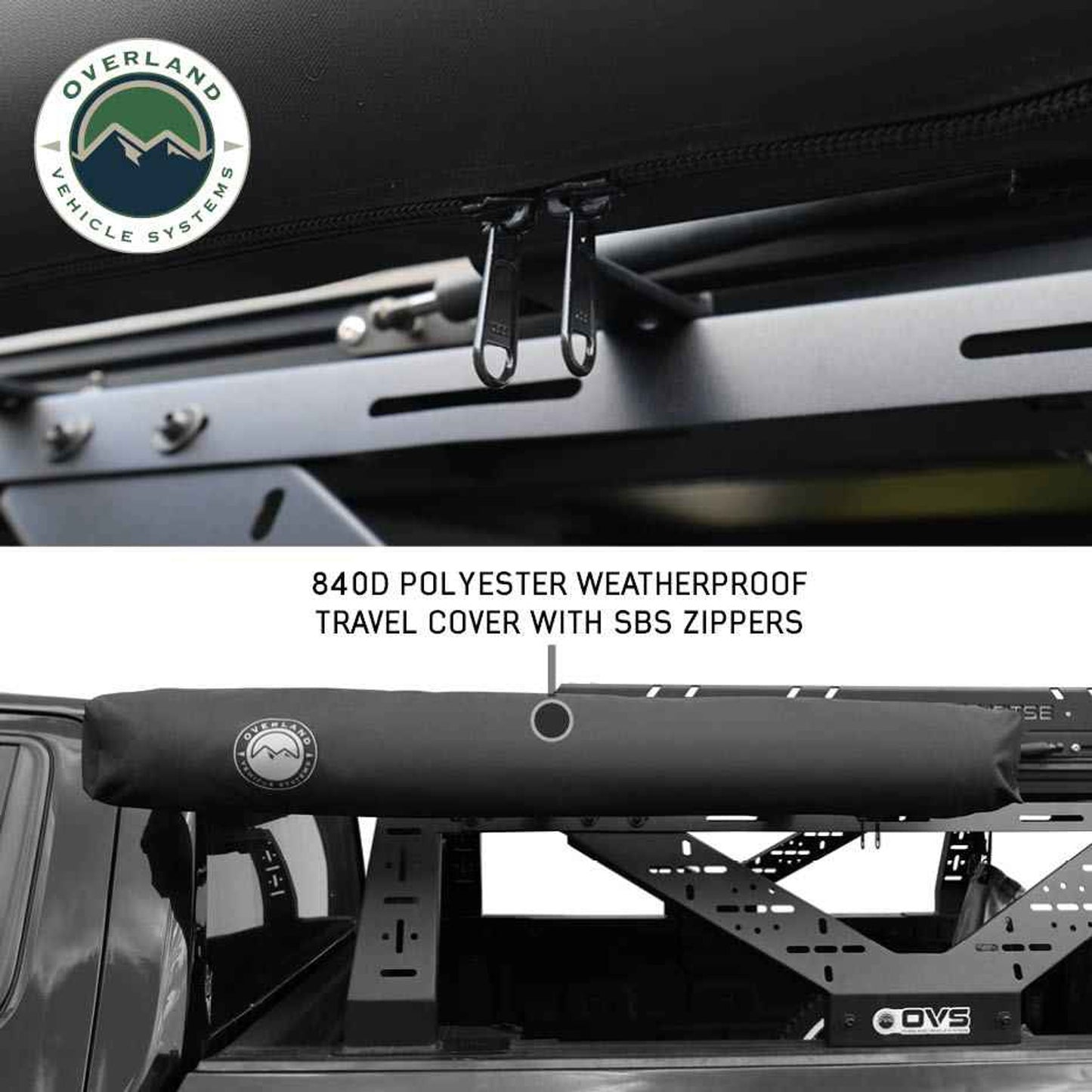 OVS-XD Nomadic 90 Degree Pivot Shower Awning - Quick Deploying w/Light Strip & Black Out