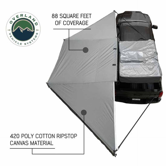 OVS- HD Nomadic Awning 180 Degree - Dark Grey with Black Travel Cover Universal
