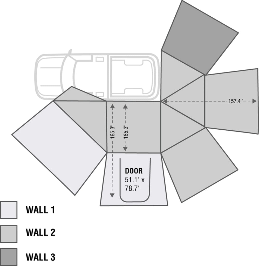 Nomadic Awning 270 Awning with Walls - Driver side Overland Vehicle Systems