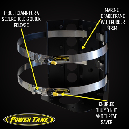 Power Tank- Sumatra MARINE Bracket for 20 lb. Steel BBQ Propane Tank