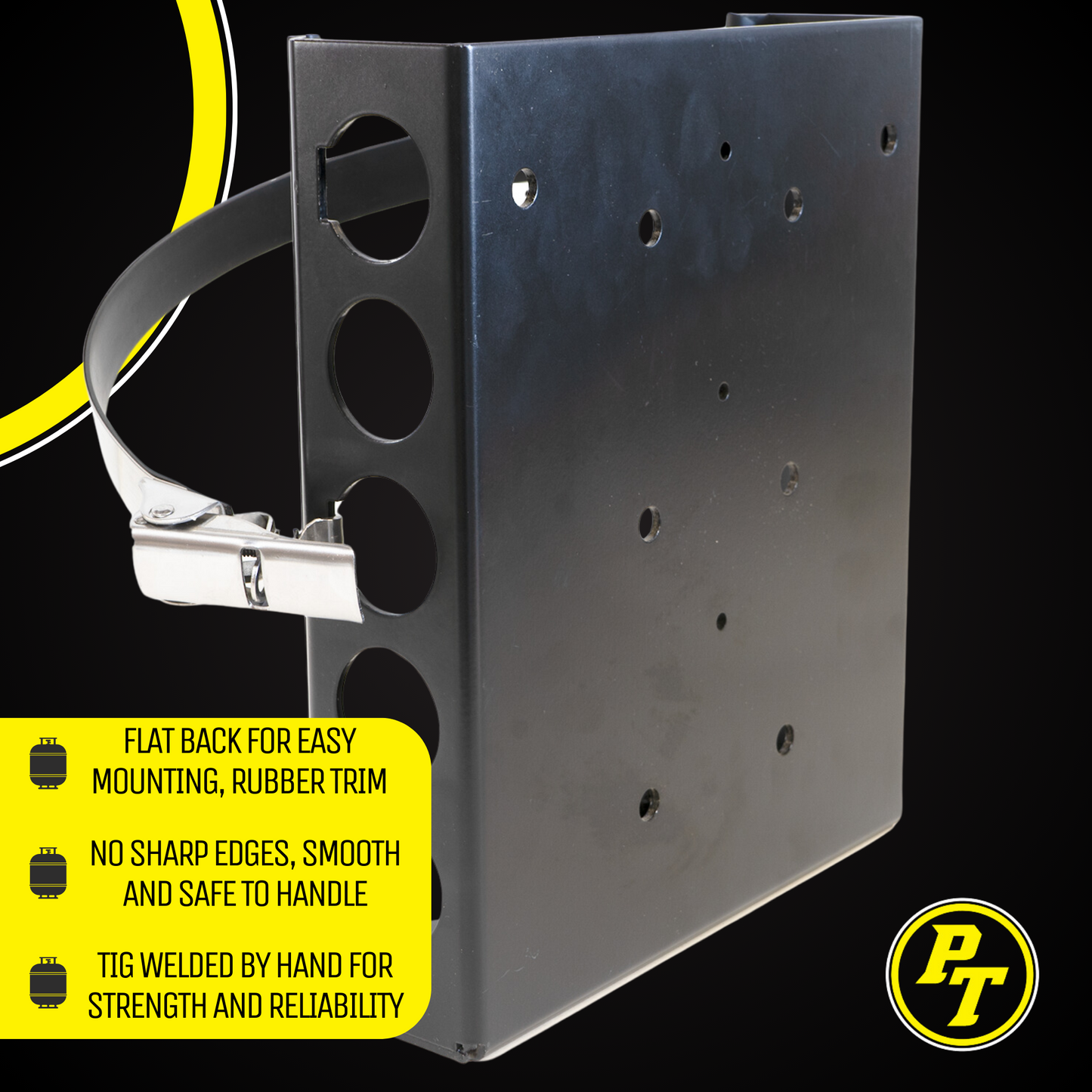 Power Tank- Strato LOCKER Bracket for 4.25 lb, 10 lb, 11 lb Steel Propane Tanks