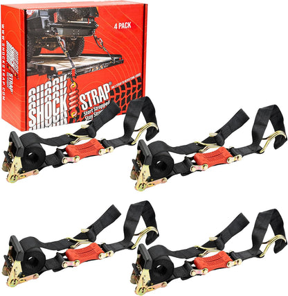 The Perfect Bungee- 9ft x 2in SHOCKSTRAP® Ratchet Strap with Wire Hooks, Premium Polyester Webbing, 6k Break Strength 2k Working Load Limit