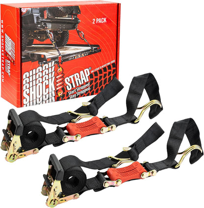 The Perfect Bungee- 9ft x 2in SHOCKSTRAP® Ratchet Strap with Wire Hooks, Premium Polyester Webbing, 6k Break Strength 2k Working Load Limit