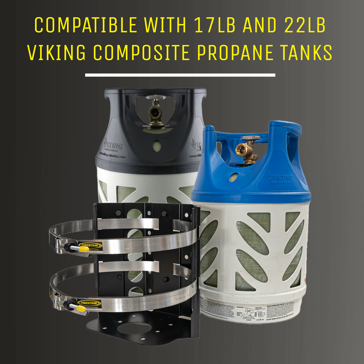 Power Tank- Foraker MARINE Bracket for 17 lb and 22 lb Viking Composite Propane Tank