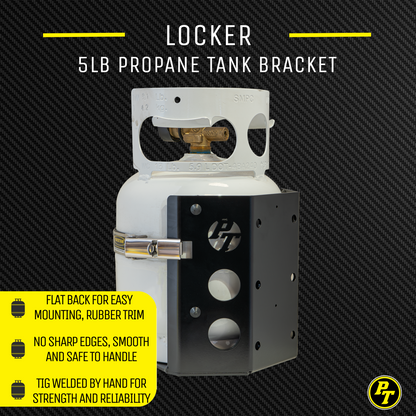 Power Tank- Teton LOCKER Propane Tank Bracket for 5 lb LP Bottle 8 in Diameter