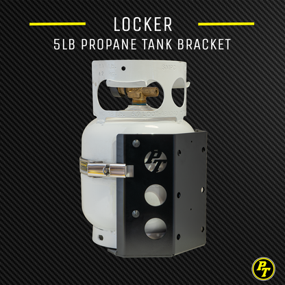 Power Tank- Teton LOCKER Propane Tank Bracket for 5 lb LP Bottle 8 in Diameter