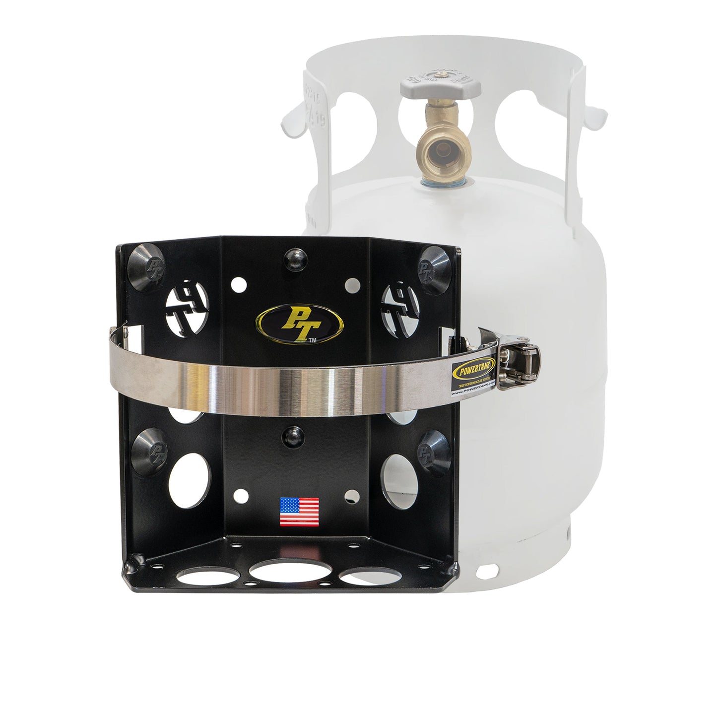 Power Tank- Teton LOCKER Propane Tank Bracket for 5 lb LP Bottle 8 in Diameter