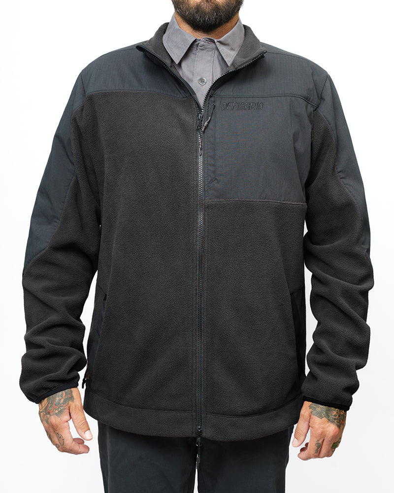 Off The Grid Surplus- Bruin Fleece Zip Up - Black