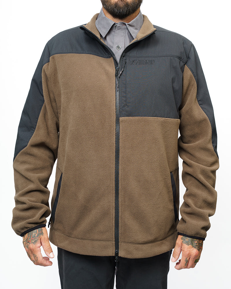 Off the Grid Surplus- Bruin Fleece Zip Up- Major Brown