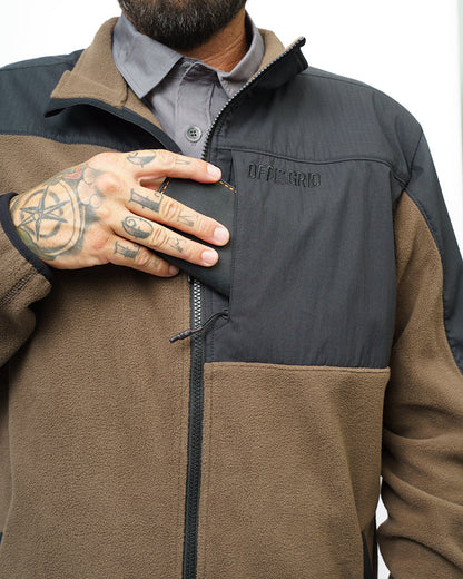 Off the Grid Surplus- Bruin Fleece Zip Up- Major Brown