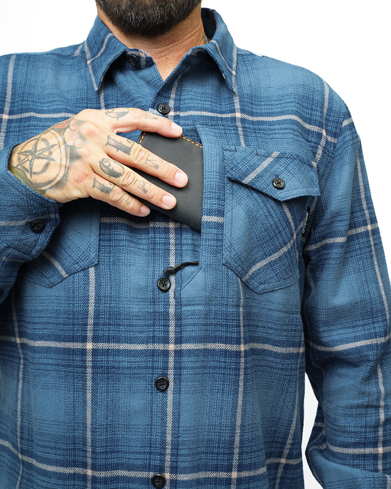 Off The Grid Surplus- Destroyer Flannel - Pale Blue