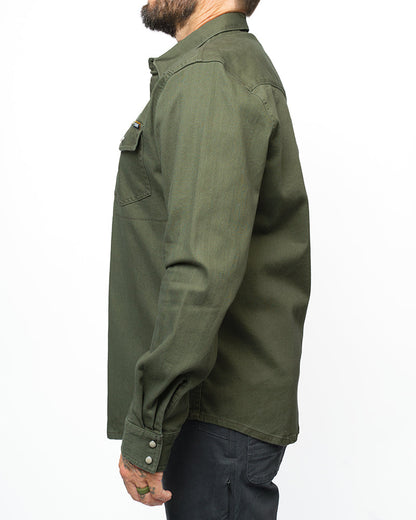 Off The Grid Surplus- Earl Denim Shirt - Dusty Olive