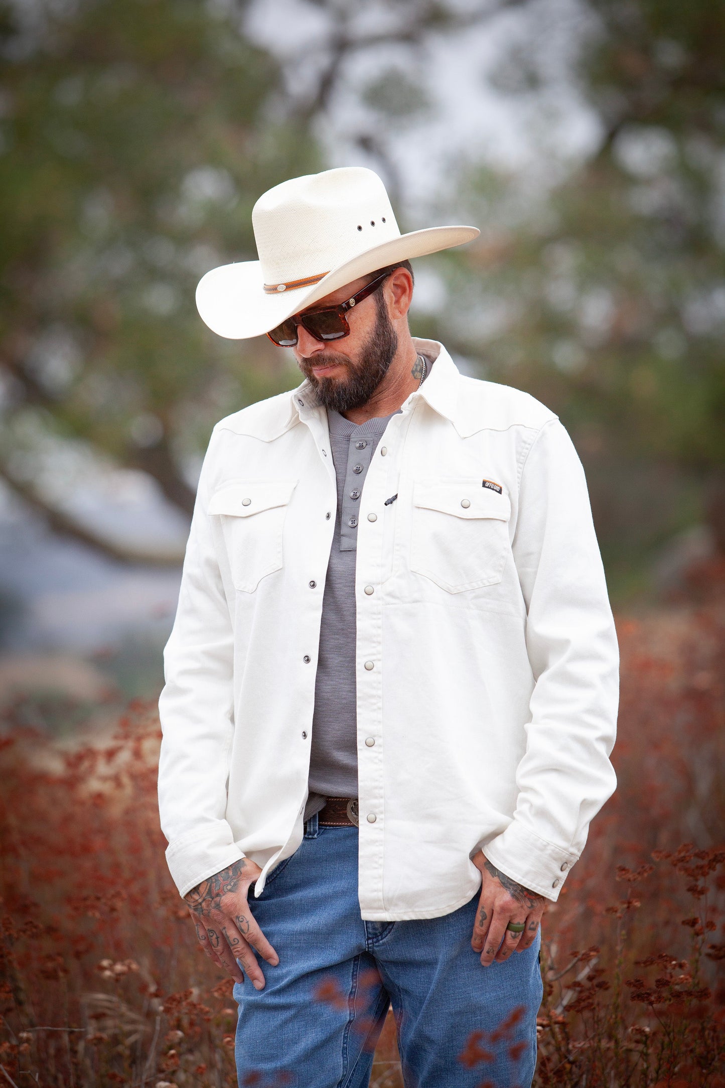 Off The Grid Surplus- Earl Denim Shirt - Natural