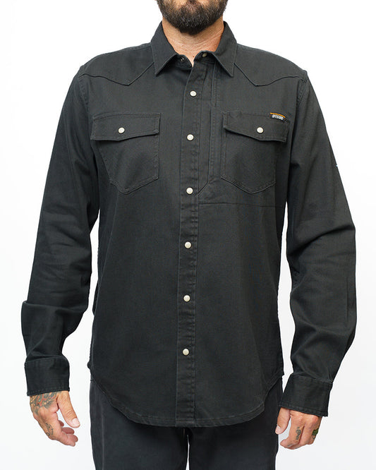 Off The Grid Surplus- Earl Denim Shirt - Vintage Black