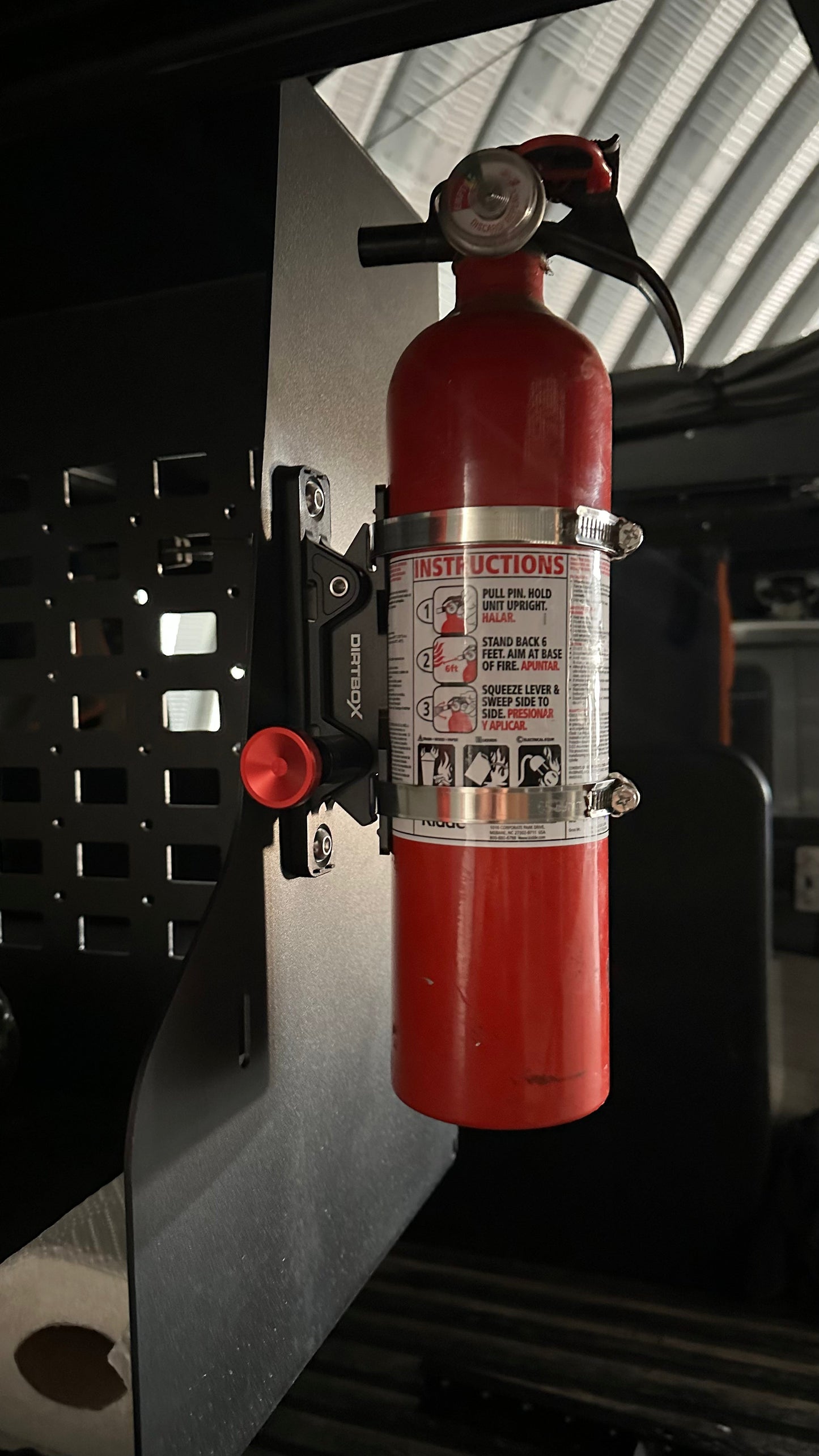 Dirtbox- Quick Release Fire Extinguisher Mount