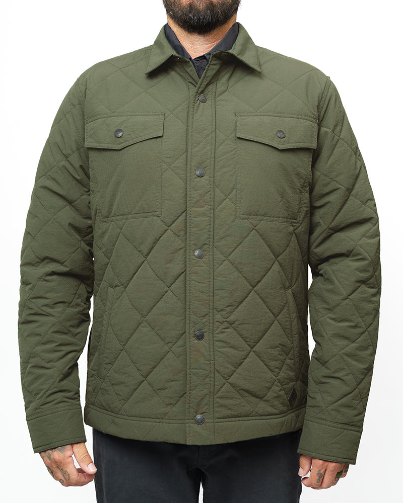 Off The Grid Surplus- Ignite Quilted Jacket - Dark Olive