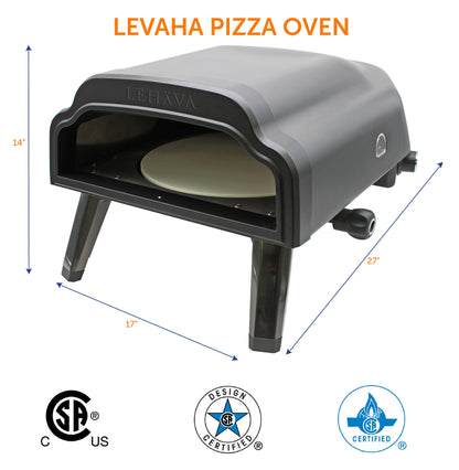 Flame King- Outdoor Portable 14-inch Propane Pizza Oven Gas 360 Degree Rotating Stone