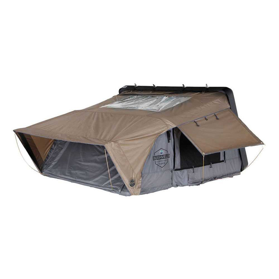 OVS- HD Bushveld Cantilever Hard Shell Roof Top Tent Grey Body & Tan Rainfly