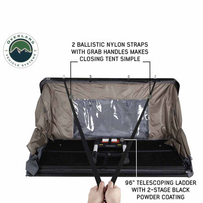 OVS- HD Bushveld Cantilever Hard Shell Roof Top Tent Grey Body & Tan Rainfly