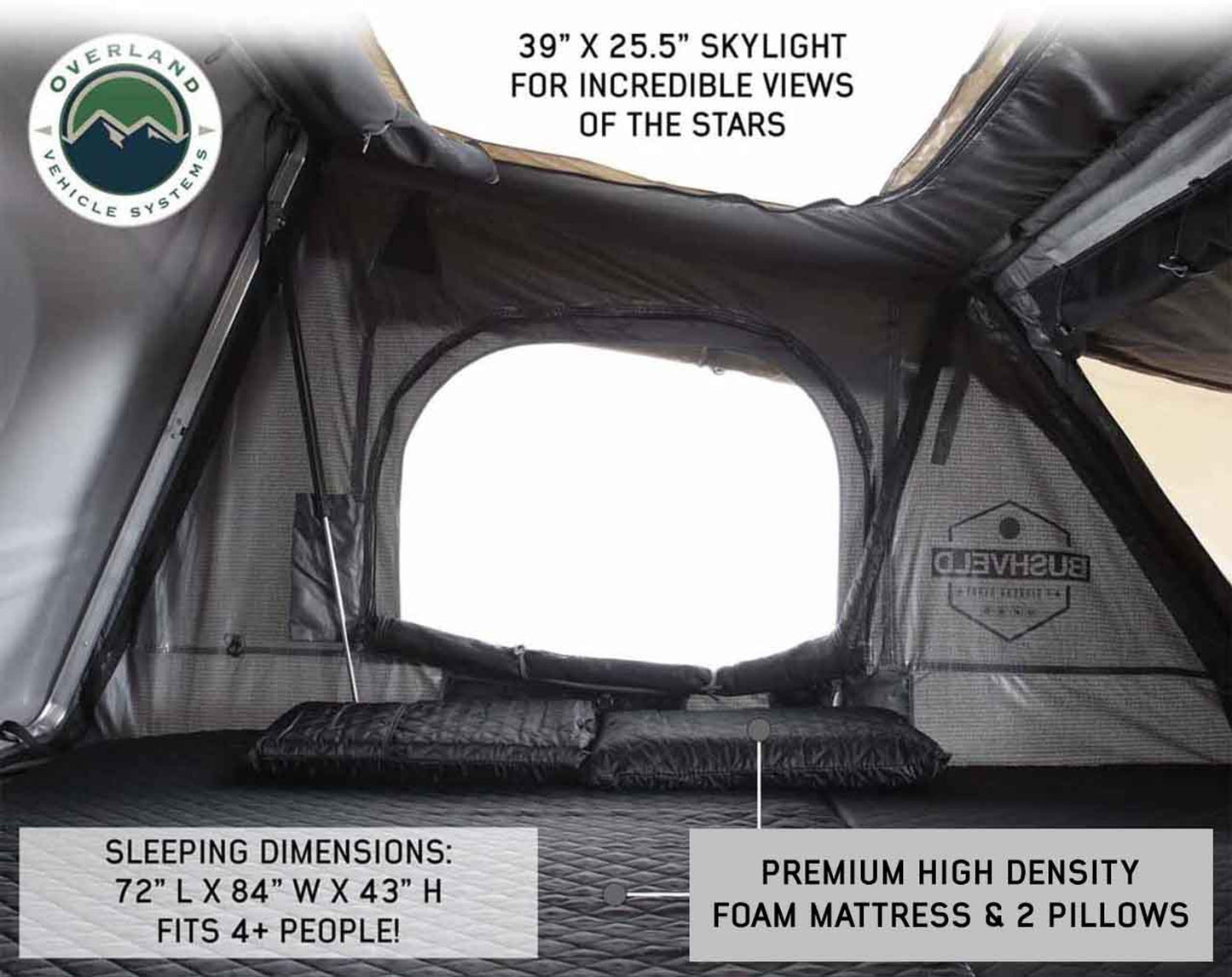 OVS- HD Bushveld Cantilever Hard Shell Roof Top Tent Grey Body & Tan Rainfly