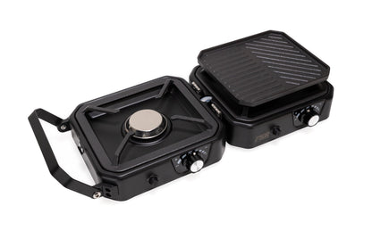 FSR- Portable 2 Burner Camp Stove & Wind Screen - Clearance