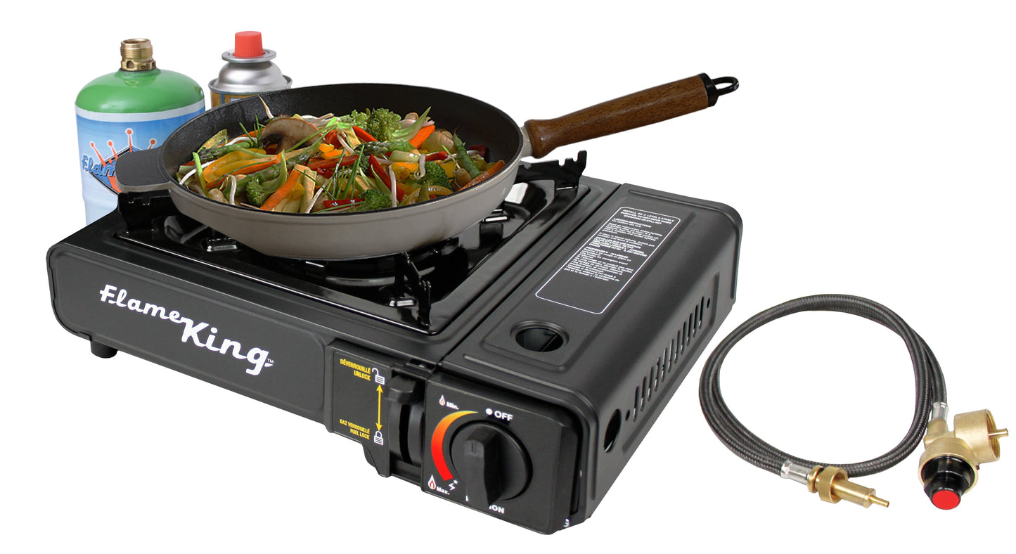 Flame King- Portable Butane & Propane Gas Stove with Single Burner