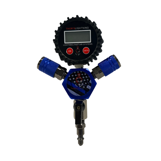 Thor's Lightning Air Systems- Thor's Hammer Air Compressor Hose Manifold Thin Blue Line Edition