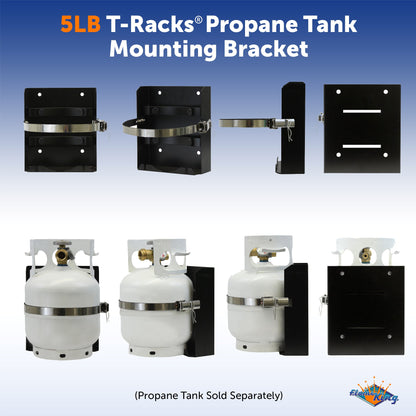 Flame King- T-Racks 5lb Propane Tank Mounting Brackets Strap Campervan Overland Vehicles