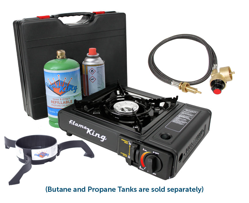 Flame King- Portable Butane & Propane Gas Stove with Single Burner