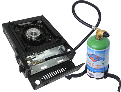 Flame King- Portable Butane & Propane Gas Stove with Single Burner