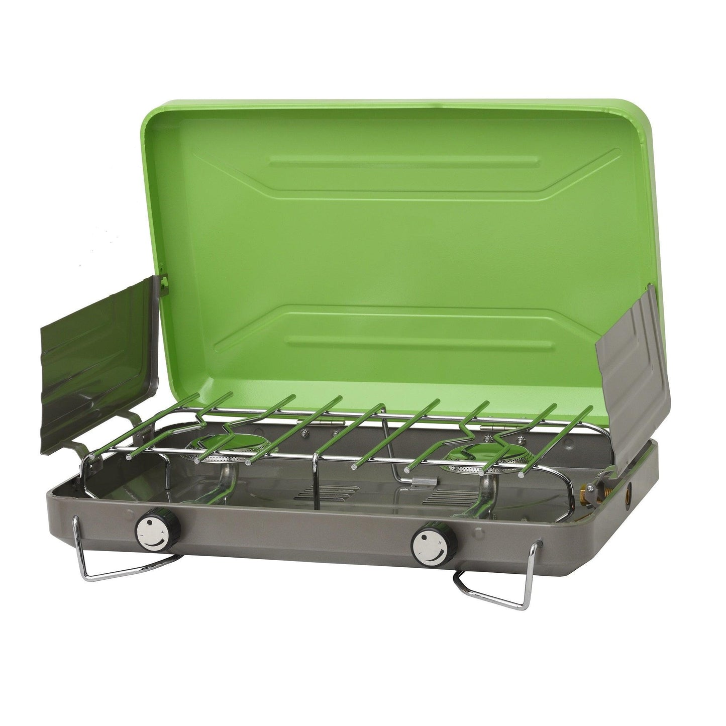 Flame King- 2 Burner Portable Propane Gas Camping Stove Grill