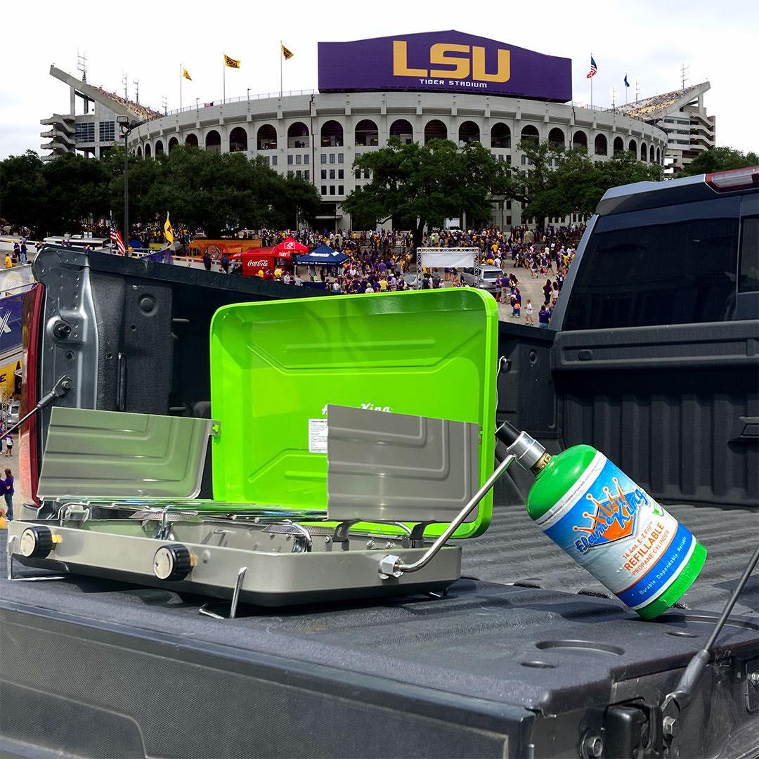 Flame King- 2 Burner Portable Propane Gas Camping Stove Grill