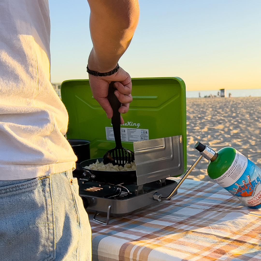 Flame King- 2 Burner Portable Propane Gas Camping Stove Grill