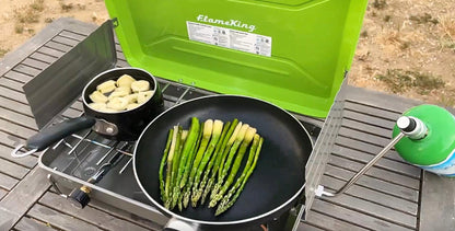 Flame King- 2 Burner Portable Propane Gas Camping Stove Grill