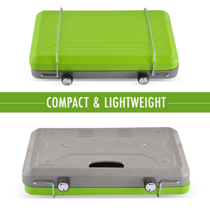 Flame King- 2 Burner Portable Propane Gas Camping Stove Grill