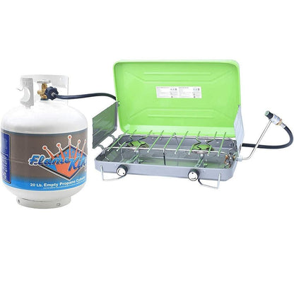 Flame King- 4 Feet Propane Adapter Hose 1 lb to 20 lb Converter Replacement for QCC1