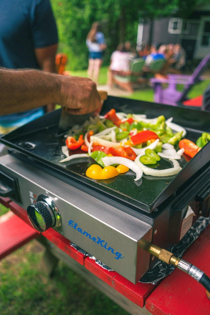 Flame King- Flat Top Portable Propane Cast Iron Grill Griddle