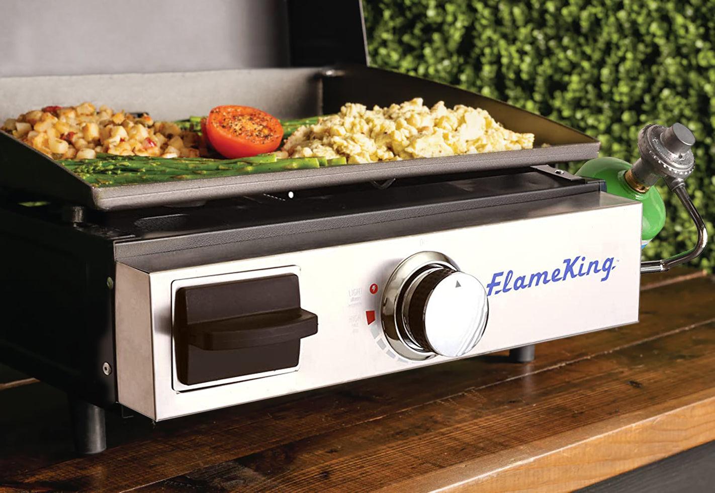 Flame King- Flat Top Portable Propane Cast Iron Grill Griddle