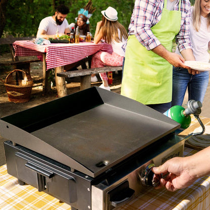 Flame King- Flat Top Portable Propane Cast Iron Grill Griddle