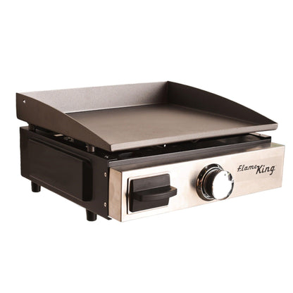 Flame King- Flat Top Portable Propane Cast Iron Grill Griddle