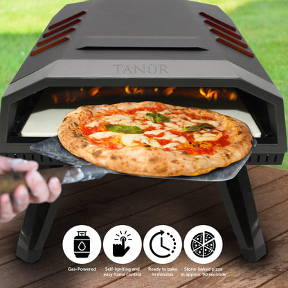 Flame King- Outdoor Portable 12-inch Propane Pizza Oven Gas With Stone
