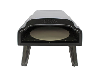 Flame King- Outdoor Portable 14-inch Propane Pizza Oven Gas 360 Degree Rotating Stone