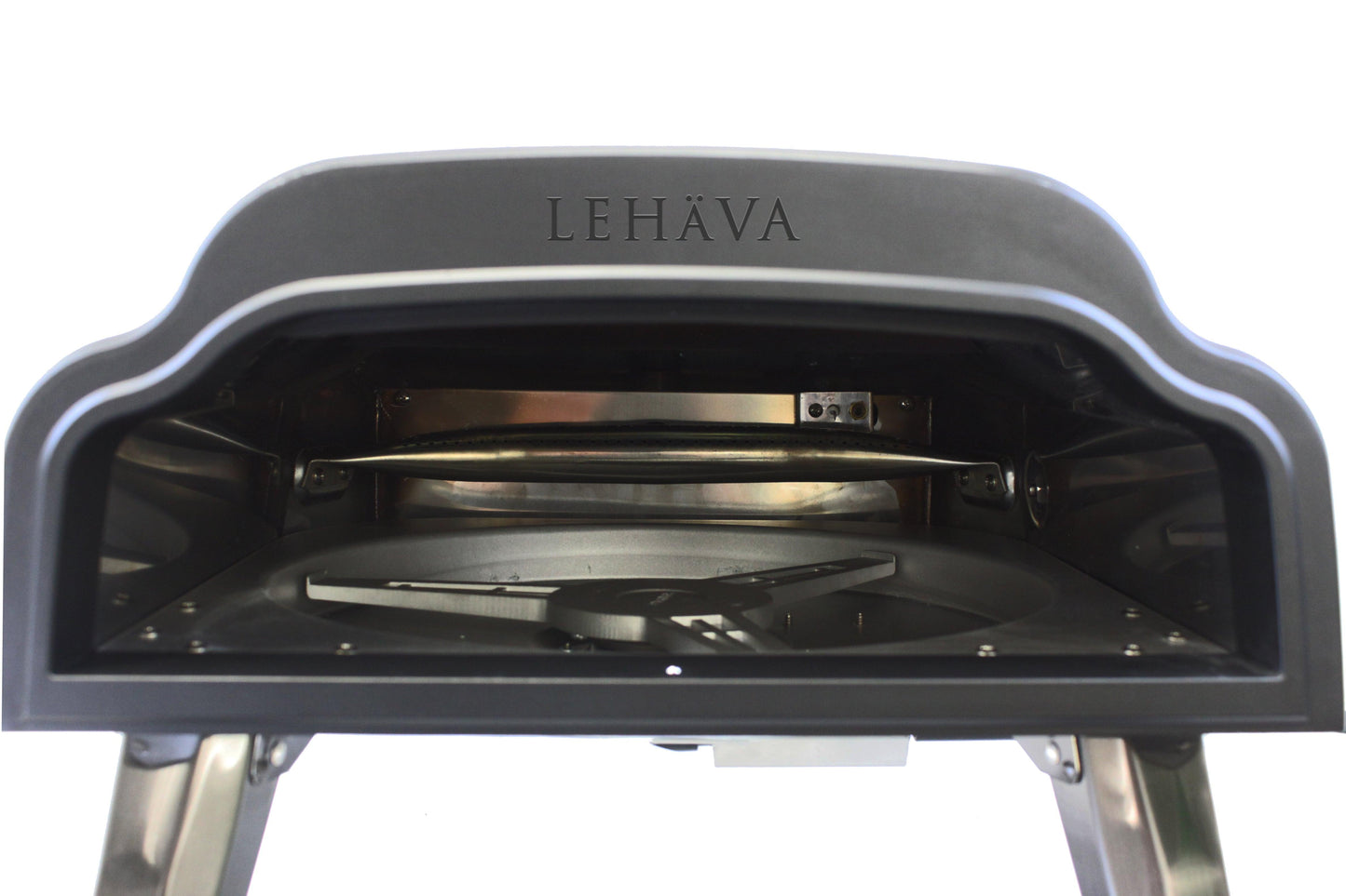 Flame King- Outdoor Portable 14-inch Propane Pizza Oven Gas 360 Degree Rotating Stone