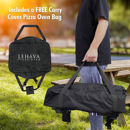 Flame King- Outdoor Portable 14-inch Propane Pizza Oven Gas 360 Degree Rotating Stone