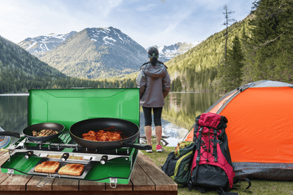 Flame King- Portable 3 Burner Grill Propane Gas Camping Stove Toast Tray