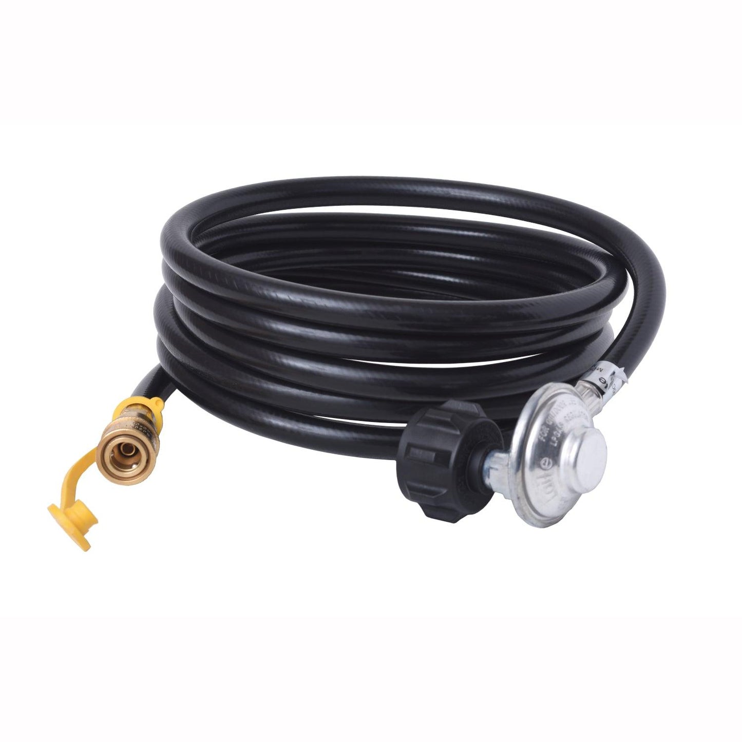 Flame King- Propane Regulator Hose with Quick Connect - 12 feet