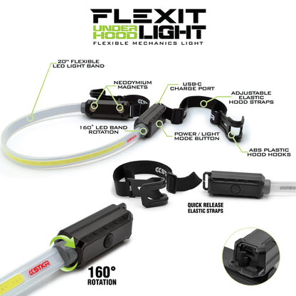 STKR- FLEXIT Under Hood Light - Mechanics Flexible Work Light