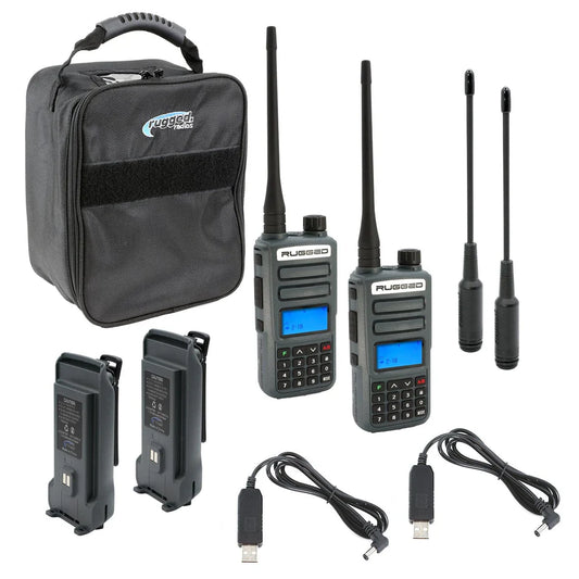 Rugged Radios- Adventure Pack - Rugged GMR2 PLUS - GMRS and FRS Two Way Handheld Radios with Accessories