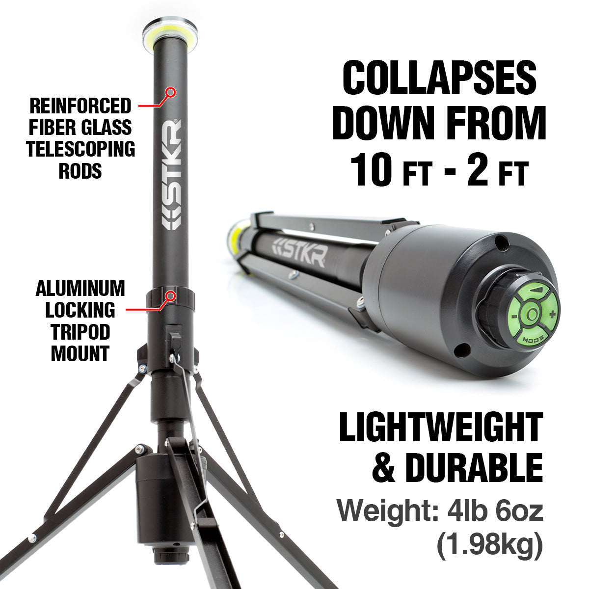 STKR- FLi-OVERLANDER 10' Telescoping Light with Wireless Remote
