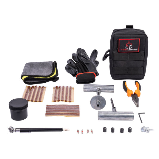 Thor's Lightning Air Systems- Adventure Gear Compact Portable Heavy Duty Tire Repair kit with Molle Storage Bag